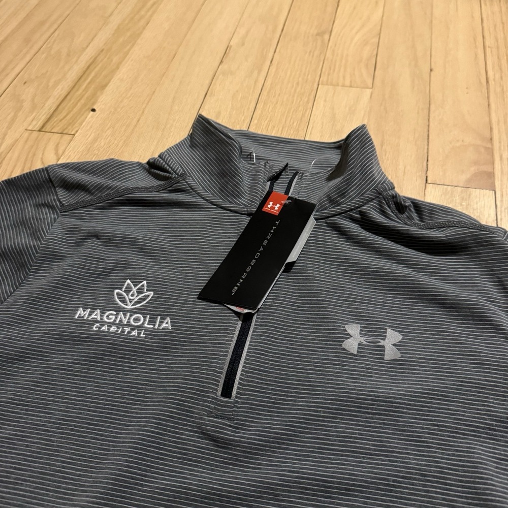 Under Armour Threadborne Pullover Mens‎ Medium Magnolia Capital HeatGear Shirt - Picture 2 of 13